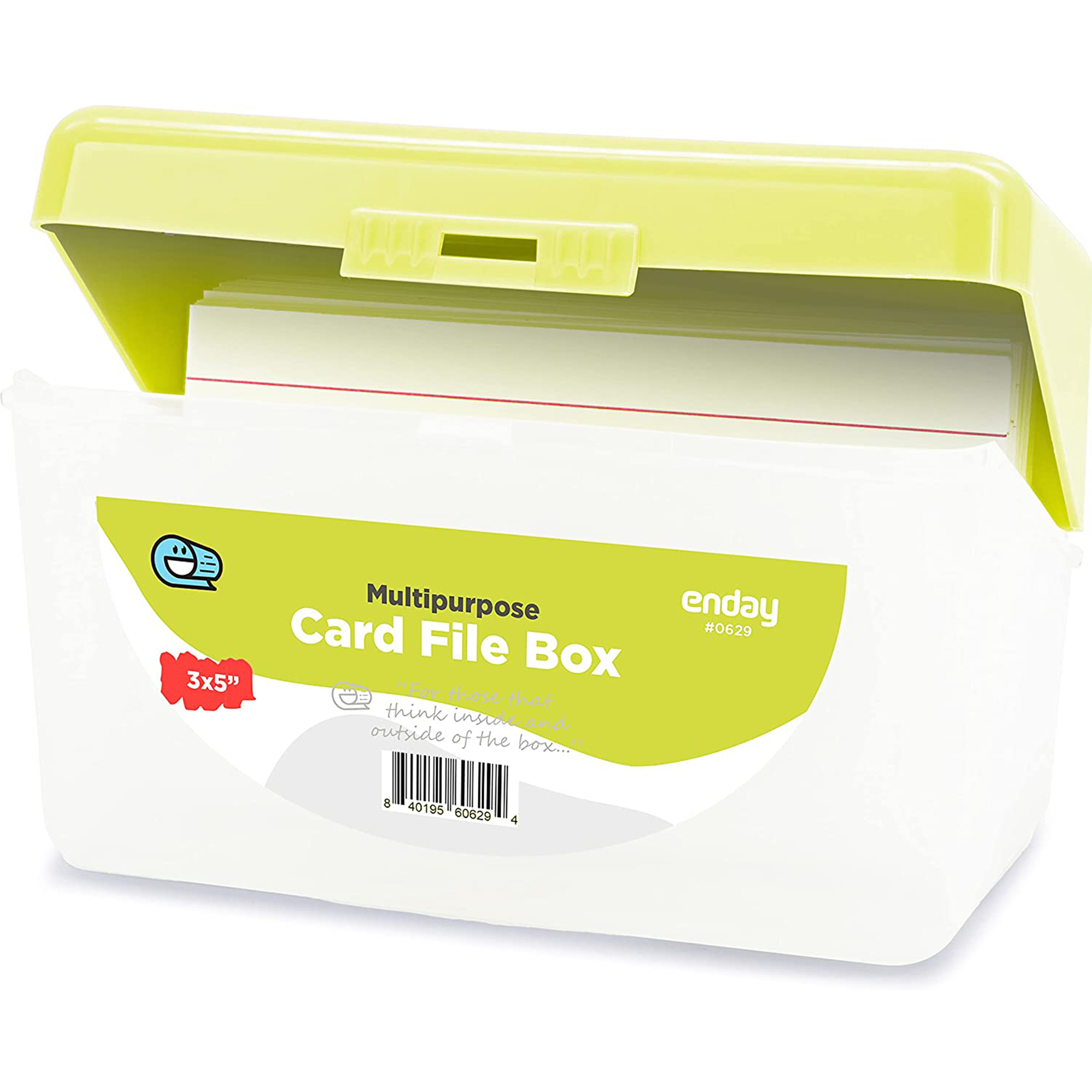 Enday Card Holder Box for Index, Note and Blank Flash Cards Office and  School Supplies Green